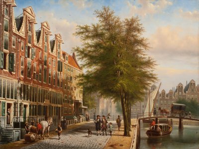 Leidsegracht और Herengracht, एम्स्टर्डम का दृश्य द्वारा जोहान्स फ्रांसिस्कस स्पोहलर