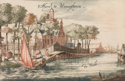 वेचट नदी के किनारे 't Huys Weeresteyn': Tooneel Der Main Dutch Houses, En ..., nd. द्वारा जोहान्स ल्यूपेनियस