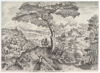 रेस्ट मिलिट्स पर सैनिक द लार्ज लैंडस्केप्स से अपेक्षित हैं, सीए। 1555-56। द्वारा जोहान्स वैन डोएटेकम I