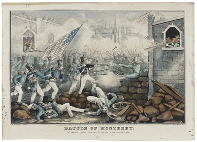 7 जुलाई 1846 को मोंटेरे की लड़ाई, नथानिएल क्यूरियर द्वारा लिथो (1813-88) द्वारा जॉन (बाद) कैमरन