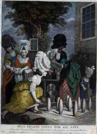 मिस टिपपिन गोइंग फॉर ऑल नाइन, पब। कैरिंगटन बाउल्स द्वारा (fl.1744-93) द्वारा जॉन (बाद) कोलेट