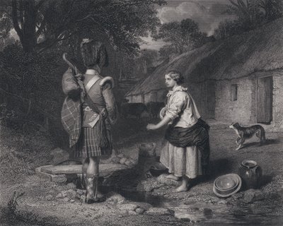 रॉबर्ट बर्न्स द्वारा द सोल्जर रिटर्न के लिए चित्रण (उत्कीर्णन) द्वारा जॉन (बाद में) Faed