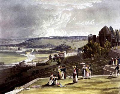 सेंट जर्मेन, 'व्यूज़ ऑन द सीन' से, डेनियल हैवेल (1785-1826) द्वारा उकेरा गया है, जिसे आर. एकरमैन (1764-1834) 1821 (कलर लिथो) द्वारा प्रकाशित किया गया है। द्वारा जॉन (बाद) गेंडाल