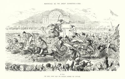 महान प्रदर्शनी 1851 के स्मारक, अठारह सौ इक्यावन के लिए महान डर्बी रेस (उत्कीर्णन) द्वारा जॉन (बाद में) लीच
