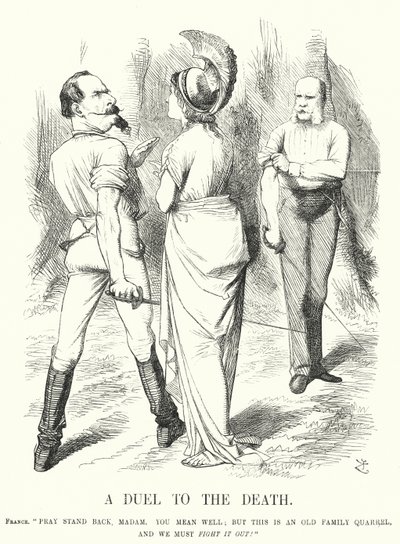 पंच कार्टून: ए ड्यूएल टू द डेथ - द फ्रेंको-प्रुशियन वॉर (उत्कीर्णन) द्वारा जॉन (बाद में) टेनील