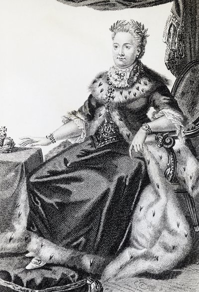 कैथरीन II, जन्म सोफी फ्रेडरिक अगस्टे (1729-1796), रूस की महारानी, उत्कीर्णन द्वारा वाल्टर चार्ल्स मिल्स