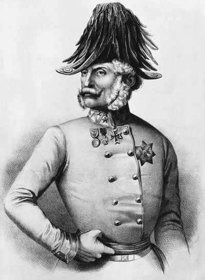 फेरेंज़ ग्युलाई (1798-1868) का पोर्ट्रेट, ऑस्ट्रो-हंगेरियन जनरल और राजनेता, उत्कीर्णन द्वारा वाल्टर चार्ल्स मिल्स