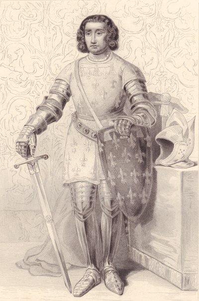 आर्टोइस के फिलिप का पोर्ट्रेट, ईयू की गणना (1358-1397), उत्कीर्णन, 20x13 सेमी, गैलेरी हिस्टोरिक डी वर्सेल्स, हिस्टोइरे डी फ्रांस, चार्ल्स गैवार्ड प्रकाशक, पेरिस, लगभग 1840 से द्वारा वाल्टर चार्ल्स मिल्स