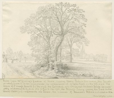 लिचफील्ड - स्टोव पूल के पार देखें: पेन ड्राइंग, एन डी [1826] (ड्राइंग) द्वारा जॉन ऑलपोर्ट
