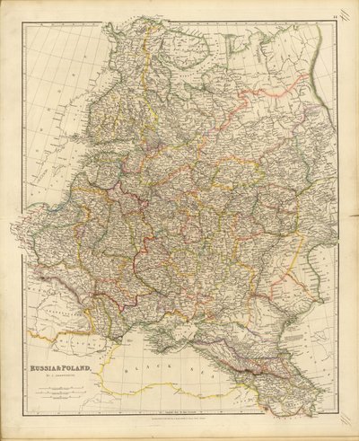 रूस और पोलैंड का नक्शा, 1832। द्वारा जॉन एरोस्मिथ
