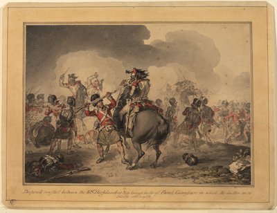 वाटरलू में 42 हाइलैंडर्स, 1815 (कागज पर कलम और स्याही wc) द्वारा जॉन ऑगस्टस एटकिंसन