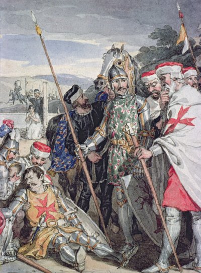 सर वाल्टर स्कॉट द्वारा इवानहो: सर ब्रायन डी बोइस-गुइलबर्ट की मृत्यु द्वारा जॉन ऑगस्टस एटकिंसन