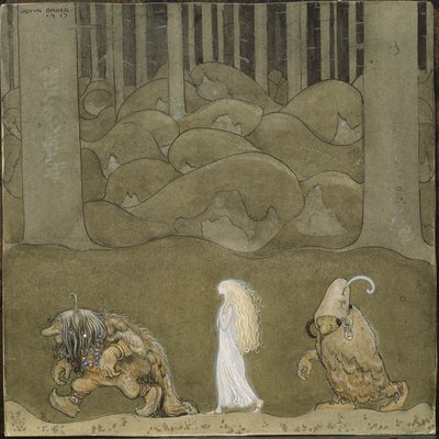 ला प्रिंसेस एट लेस ट्रोल्स - द प्रिंसेस एंड द ट्रोल्स - बाउर, जॉन (1882-1918) - 1913 - वाटरकलर, पेपर पर गौचे - 25x25 - नेशनलम्यूजियम स्टॉकहोम द्वारा जॉन किसान