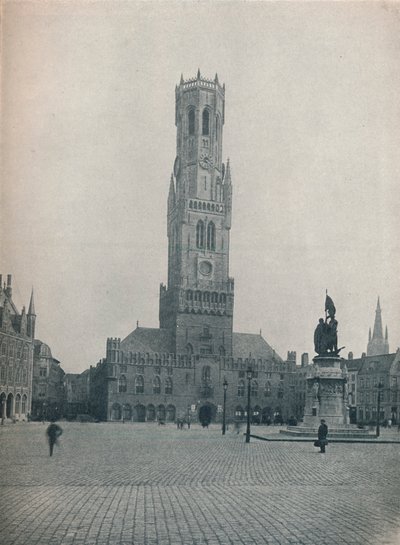 द मार्क एंड बेल्फ़्री, ब्रुग्स, बेल्जियम c1900 1914-1915 द्वारा जॉन बेंजामिन स्टोन