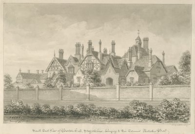 बार्टन विद नीडवुड - "बार्टन हॉल": सीपिया ड्राइंग, 1839 द्वारा जॉन बकलर