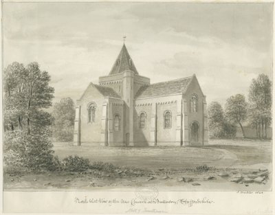 बटरटन - सेंट थॉमस "चर्च: सीपिया ड्राइंग, 1844 द्वारा जॉन बकलर