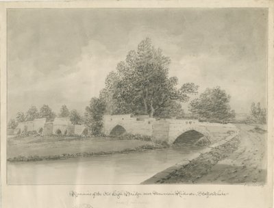 हैंडसेक्रे - पुराना हाई ब्रिज: सीपिया ड्राइंग, 1839 द्वारा जॉन बकलर
