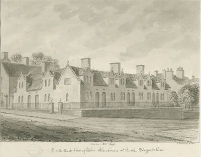 लीक टाउन - "ऐश" एम्सहाउस ": सीपिया ड्राइंग, 1844 द्वारा जॉन बकलर