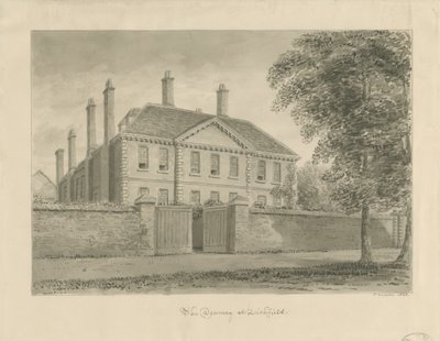 लिचफील्ड - द डीनरी इन द क्लोज़: सीपिया ड्राइंग, 1838 द्वारा जॉन बकलर