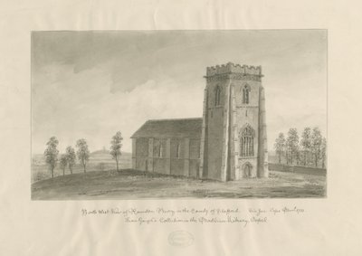 रैंटन एब्बे [Priory]: सीपिया ड्राइंग, एनडी [1770-1851] (ड्राइंग) द्वारा जॉन बकलर