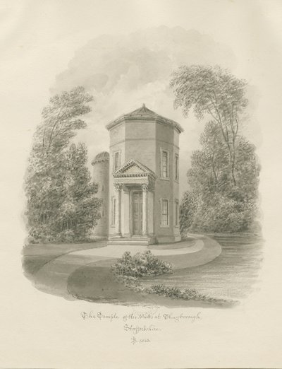 शुगबरो - टेम्पल ऑफ़ द विंड्स: सीपिया ड्राइंग, 1843 द्वारा जॉन बकलर