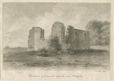 स्टैफोर्ड - क्रिसवेल चैपल: सीपिया ड्राइंग, 1837 द्वारा जॉन बकलर