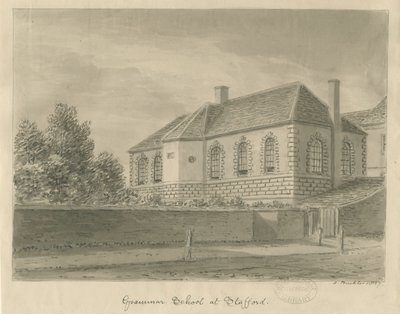 स्टैफोर्ड - ग्रामर स्कूल: सीपिया ड्राइंग, 1837 द्वारा जॉन बकलर