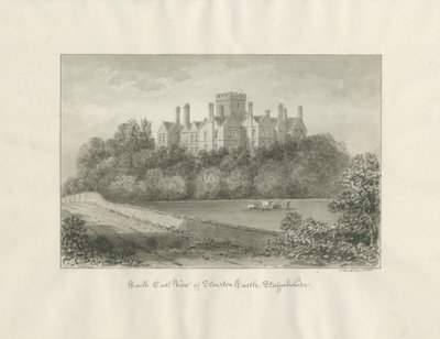 स्टॉरटन कैसल: सेपिया वॉश ड्राइंग, 1846 द्वारा जॉन बकलर