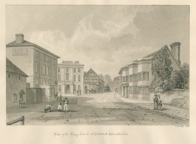 वॉस्टरशायर - द्रोइटविच - जॉर्ज इन: सीपिया ड्राइंग, 1833 द्वारा जॉन बकलर