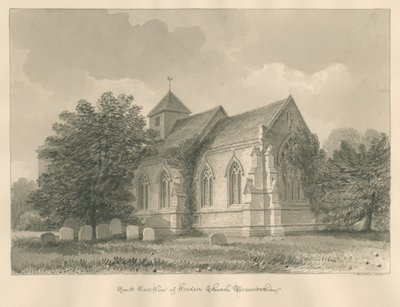 वॉस्टरशायर - हाडसर चर्च: सीपिया ड्राइंग, 1833 द्वारा जॉन बकलर