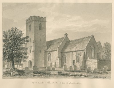 वॉस्टरशायर - हैम्पटन लवेट चर्च: सीपिया ड्राइंग, 1833 द्वारा जॉन बकलर