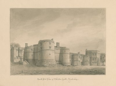 यॉर्कशायर - स्किपटन कैसल: सीपिया ड्राइंग, 1818 द्वारा जॉन बकलर