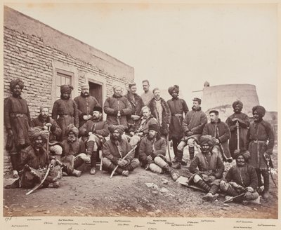 ब्रिटिश और मूल निवासी अधिकारी, 3 सिख, 1879 द्वारा जॉन बर्क