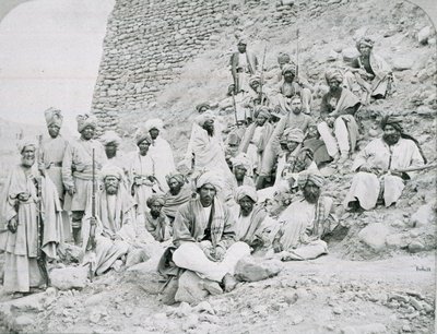खैबर प्रमुख और खान, जमरूद किला, उत्तर पश्चिम सीमा, 1878 लगभग द्वारा जॉन बर्क