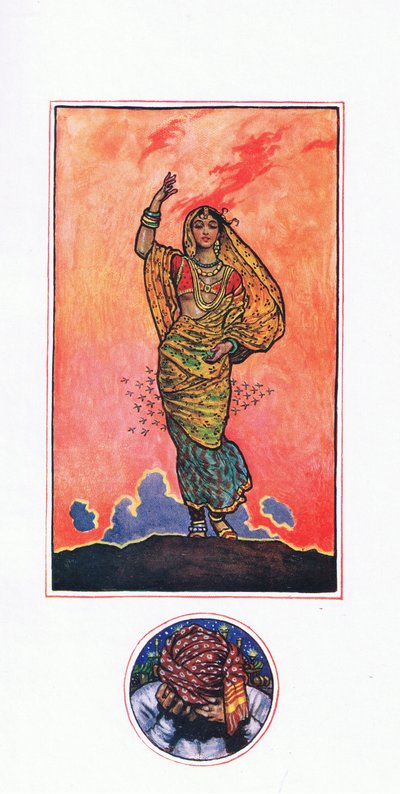 महोमेद अकरम की याद, द गार्डन ऑफ काम (और भारत के अन्य गीत), 1920 से चित्रण द्वारा जॉन बयम लिस्टन शॉ