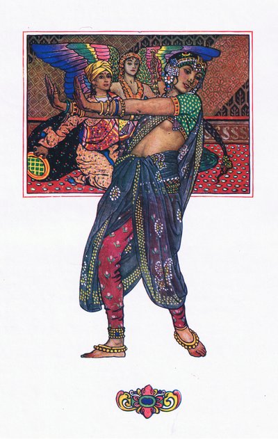 द टेम्पल डांसिंग गर्ल, द गार्डन ऑफ़ काम (और भारत के अन्य गीत), 1920 से चित्रण द्वारा जॉन बयम लिस्टन शॉ