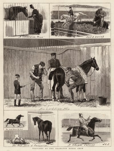 इस्लिंगटन हॉर्स शो में स्केच द्वारा John Charles Dollman
