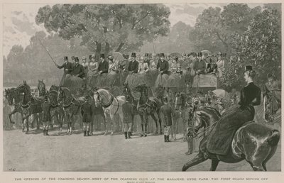 पत्रिका, हाइड पार्क, लंदन में कोचिंग क्लब की बैठक (उत्कीर्णन) द्वारा जॉन चार्लटन