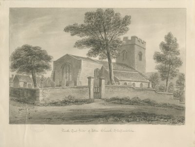 एल्टन चर्च: सीपिया ड्राइंग, 1841 द्वारा John Chessell Buckler