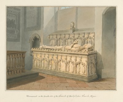 एसेक्स - इयरल्स कॉलन चर्च - स्मारक, 1824 द्वारा जॉन चेसेल बकलर