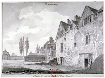 बरमोंडे हाउस, लंदन, 1816 के उत्तर के सामने द्वारा जॉन चेसेल बकलर