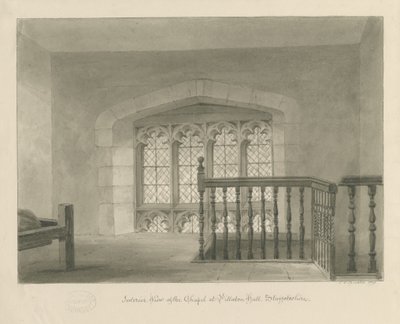 पिल्टन हॉल - चैपल का इंटीरियर: सीपिया ड्राइंग, 1841 द्वारा जॉन चेसेल बकलर