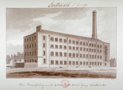 लंदन रोड, साउथवार्क, लंदन, 1827 के पास पिन कारख़ाना द्वारा जॉन चेसेल बकलर