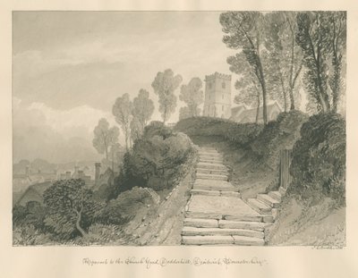 वॉस्टरशायर - द्रोइटविच - डोड्डेरिल चर्च: सीपिया ड्राइंग, 1833 द्वारा जॉन चेसेल बकलर