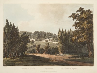 रूसो का निवास, वर्साय, पेरिस और सेंट डेनिस, पब से चित्रण। 1809 (एक्वाटिंट) द्वारा जॉन क्लाउड नटेस