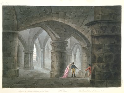 सेंट-डेनिस, 1809 (रंग उत्कीर्णन) के चर्च की तहखाना में हेनरी डी ला टूर dAuvergne (1611-75) के वोमेते डे टुरने की कब्र पर जाने वाले पर्यटक द्वारा नटेस के बाद जॉन क्लाउड