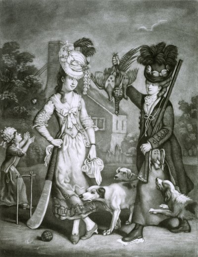 मिस विकेट और मिस ट्रिगर, 1778 (मीज़ोटिंट) द्वारा जॉन कोलेट