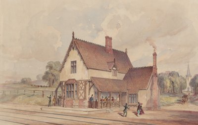विक्टोरियन रूरल ट्रेन स्टेशन और रेलरोड क्रॉसिंग, 1844-77। द्वारा जॉन कॉनेल ओगल