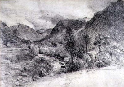 बॉरोडेल, मॉर्निंग, c.1806 (कागज पर पेंसिल ड्राइंग) द्वारा जॉन कांस्टेबल