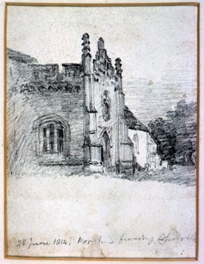 पोर्च ऑफ़ फ़ेरिंग चर्च, 28 जून, 1814 द्वारा जॉन कांस्टेबल